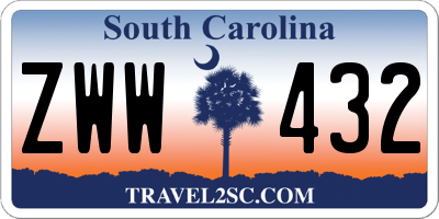 SC license plate ZWW432