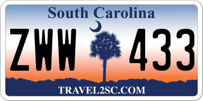 SC license plate ZWW433