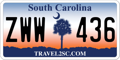 SC license plate ZWW436