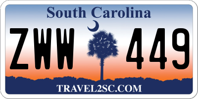 SC license plate ZWW449