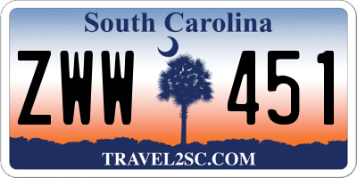 SC license plate ZWW451