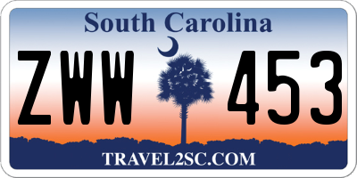SC license plate ZWW453
