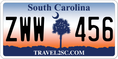 SC license plate ZWW456