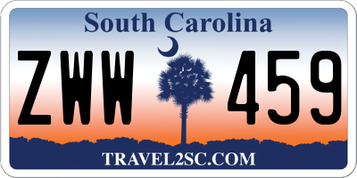 SC license plate ZWW459