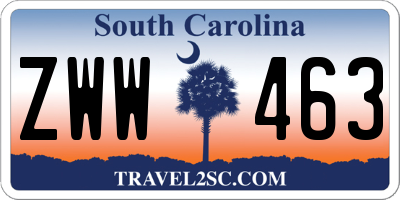 SC license plate ZWW463
