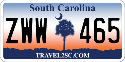 SC license plate ZWW465