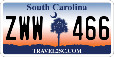 SC license plate ZWW466