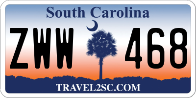 SC license plate ZWW468