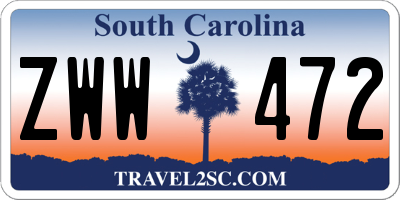 SC license plate ZWW472