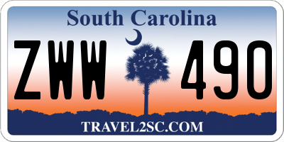 SC license plate ZWW490