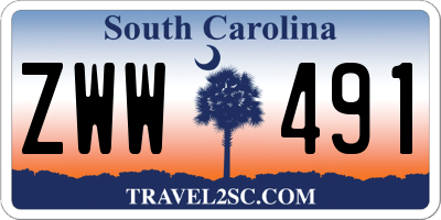 SC license plate ZWW491