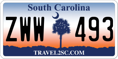 SC license plate ZWW493