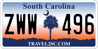 SC license plate ZWW496