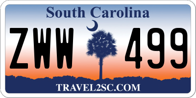 SC license plate ZWW499