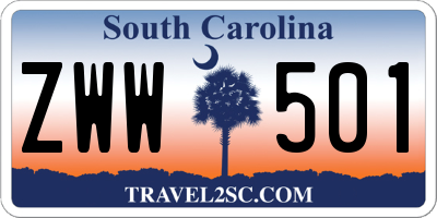 SC license plate ZWW501