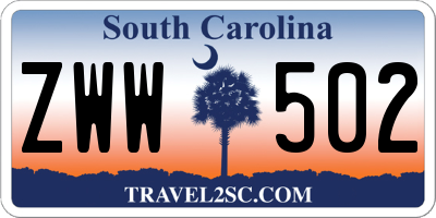 SC license plate ZWW502