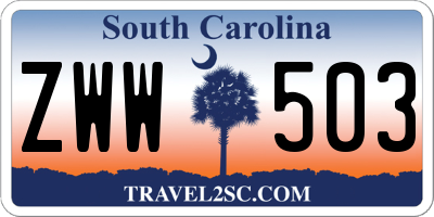 SC license plate ZWW503