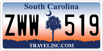 SC license plate ZWW519