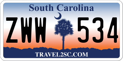SC license plate ZWW534