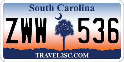 SC license plate ZWW536
