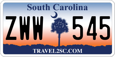 SC license plate ZWW545