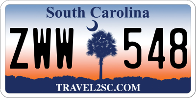 SC license plate ZWW548