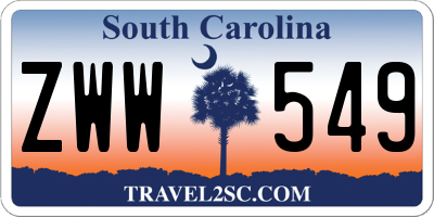 SC license plate ZWW549