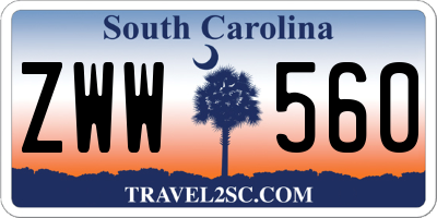 SC license plate ZWW560