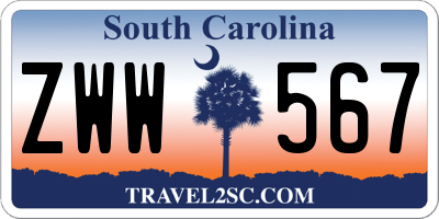 SC license plate ZWW567
