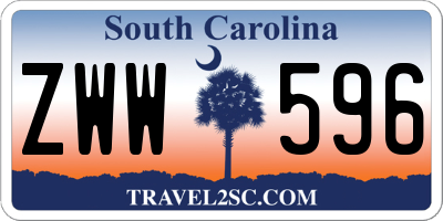 SC license plate ZWW596