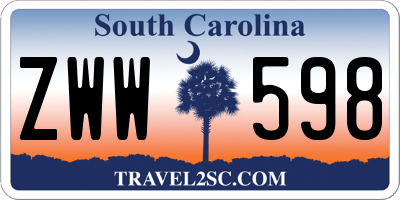 SC license plate ZWW598