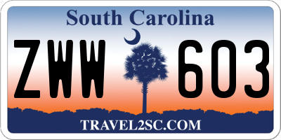 SC license plate ZWW603