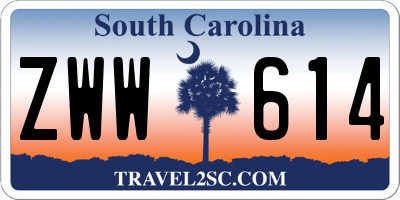 SC license plate ZWW614
