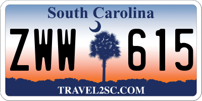 SC license plate ZWW615