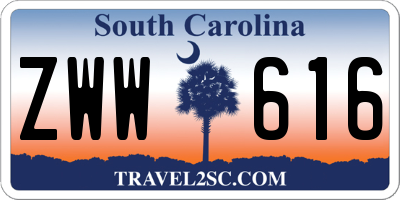 SC license plate ZWW616