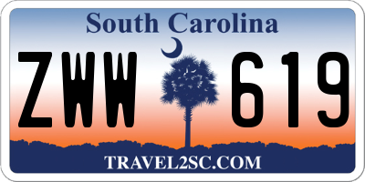 SC license plate ZWW619
