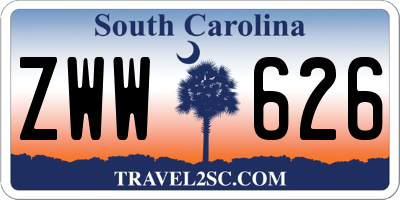 SC license plate ZWW626