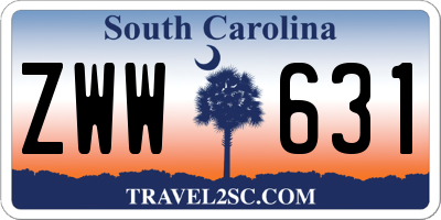 SC license plate ZWW631