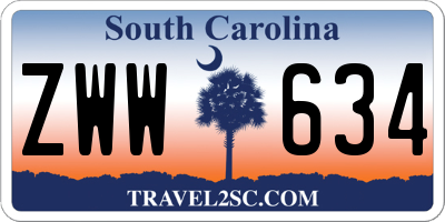 SC license plate ZWW634