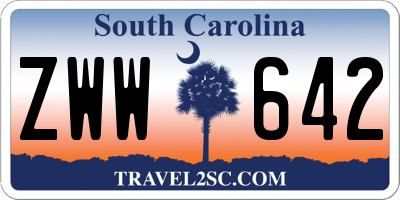 SC license plate ZWW642