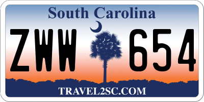 SC license plate ZWW654