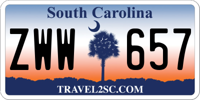SC license plate ZWW657