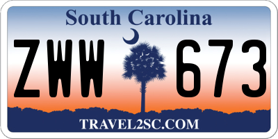 SC license plate ZWW673
