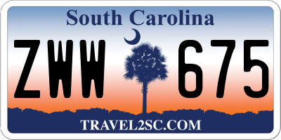 SC license plate ZWW675