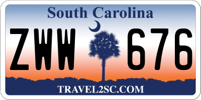 SC license plate ZWW676
