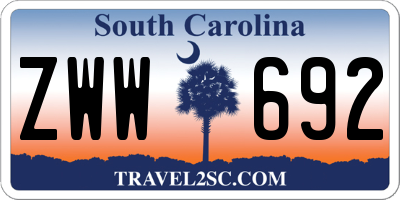 SC license plate ZWW692