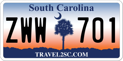 SC license plate ZWW701