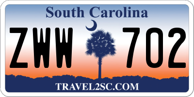 SC license plate ZWW702