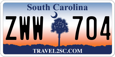 SC license plate ZWW704