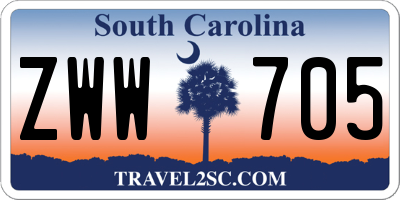 SC license plate ZWW705